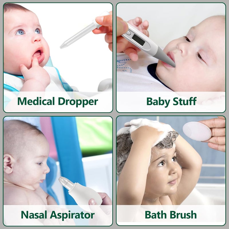 POPYJAN Baby Healthcare and Grooming Kit for Newborn Kids, 31PCS Upgraded Safety Baby Care Kit, Newborn Nursery Health Care Set, Baby Care Products （Grey White) - Image 4